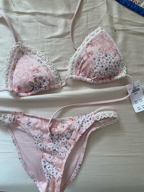 Light pink patchwork bikini